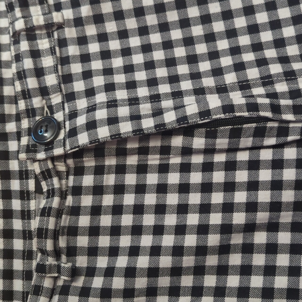 Collectif Plaid Gingham Black and White High Waisted Ankle Pants - Short Inseam - Picture 4 of 7